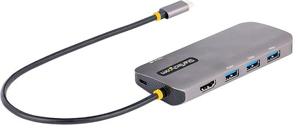 StarTech.com 6-in-1 USB-C Hub for Monitors, 4K 60Hz HDMI Video, HDR10, Gigabit Ethernet, USB 5Gbps Hub, 100W Laptop Charging with Cable Management for MacBook M1 M2 M3 M4 and Windows