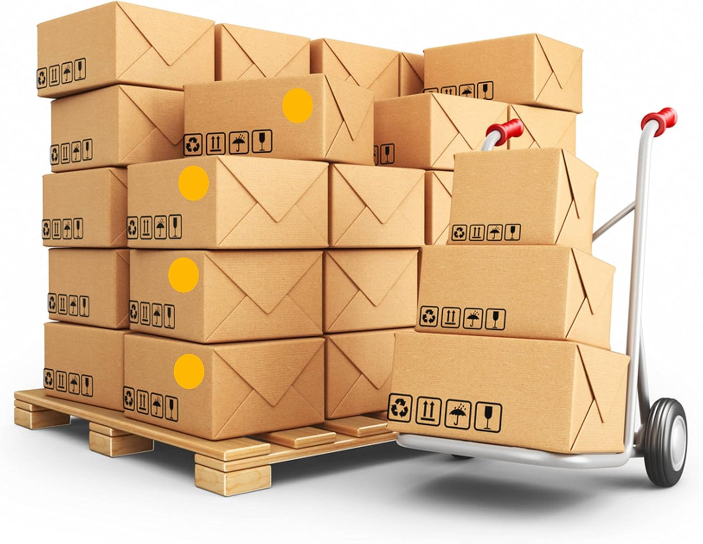 PARLAIM 2" Round Color Coding Stickers, 500 Circle Dot Labels, in Dispenser Box for Inventory Food Retail Office (Fluorescent Orange)