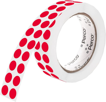 Perco Red 1/2-Inch Round Circle Dot Sticker Labels with Easy Peel Perforation - 3,000 Labels per Roll - Strong Adhesion, Vibrant Colors for Organizing, Crafting & More - Made in USA