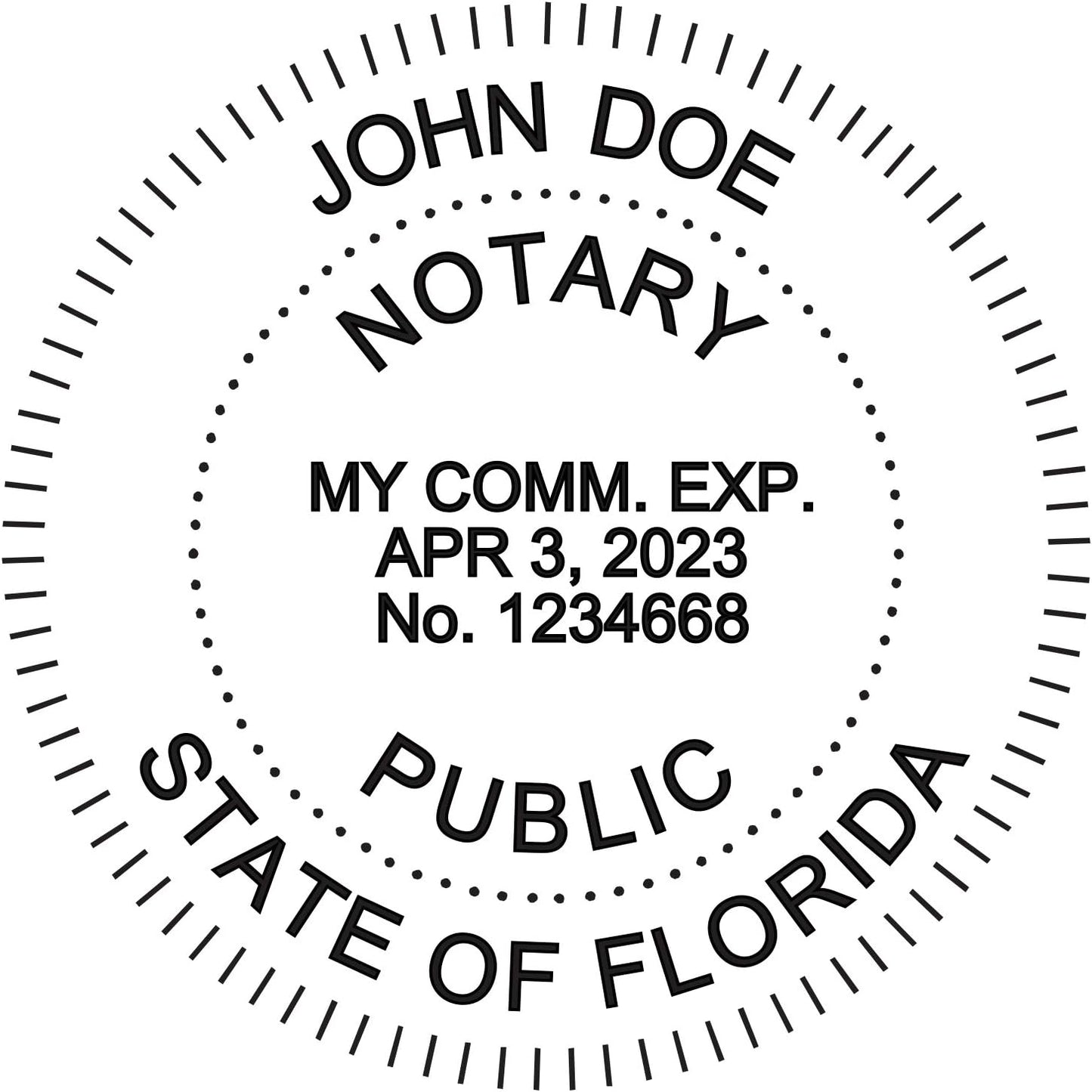 MaxMark Round Notary Stamp for State of Florida- Self Inking Stamp - Top Brand Unit with Bottom Locking Cover for Longer Lasting Stamp - 5 Year Warranty