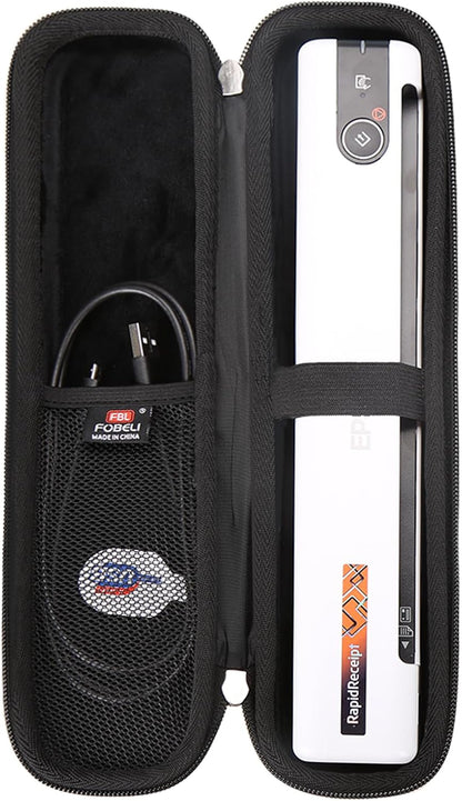 FBLFOBELI EVA Hard Carrying Case Compatible with Epson Workforce ES-50/ES-55R/ ES-60W/ES-65WR/DS-30/DS-70/DS-80W and Epson RapidReceipt RR-60/70W Portable Document Scanner (Case Only) (Black)