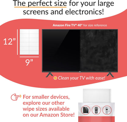 iCloth 70% Isopropyl Alcohol XL Screen and Electronics Wipes, Lint-Free, Streak-Free, Fast-Drying, Removes Dust and Fingerprints (24 Wipes)