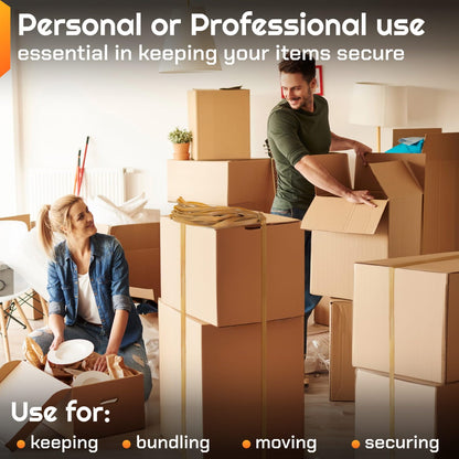 IDL Packaging 56" Strong, Elastic & Flexible Rubber Bands, Pack of 4, Beige - 2X Elasticity, 80% Natural Rubber - Extra Strong Mover Bands for Furniture, Boxes, Moving Blankets