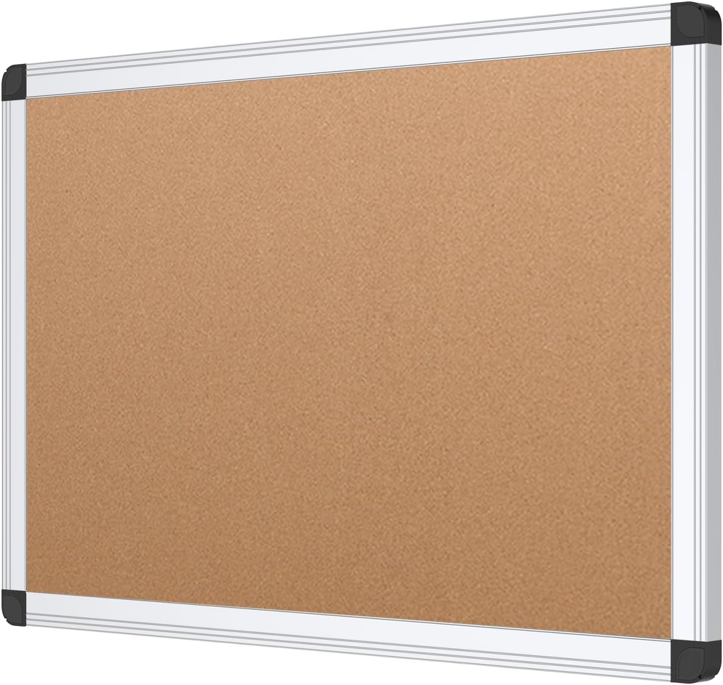 VIZ-PRO Cork Notice Board, 18 X 12 Inches, Cork Bulletin Board with Silver Aluminium Frame