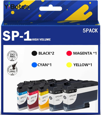 SP-1 SP01 Sublimation Ink Cartridges (5-Pack) SP01BKS SP01CS SP01MS SP01YS Ink Compatible with Thermo Sublimation SP-1 Printers,110ML