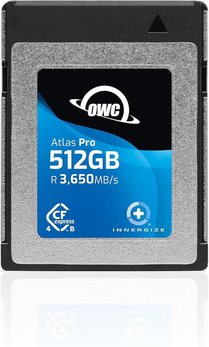 OWC 512GB Atlas Pro High-Performance CFexpress 4.0 Type B Memory Card, Professional Grade, up to 3000MB/s Write,3650MB/s Read, Capture up to 6K high bitrate Video