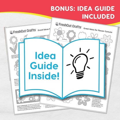 FreshCut Crafts: 280 Pieces of DIY Flower Cutouts with IDEA Guide - 2-Sided Punch Out Tulips, Daisies, Daffodils, Flowers Ideal for Spring Craft Projects, and Mother's Day DIY Gift Craft