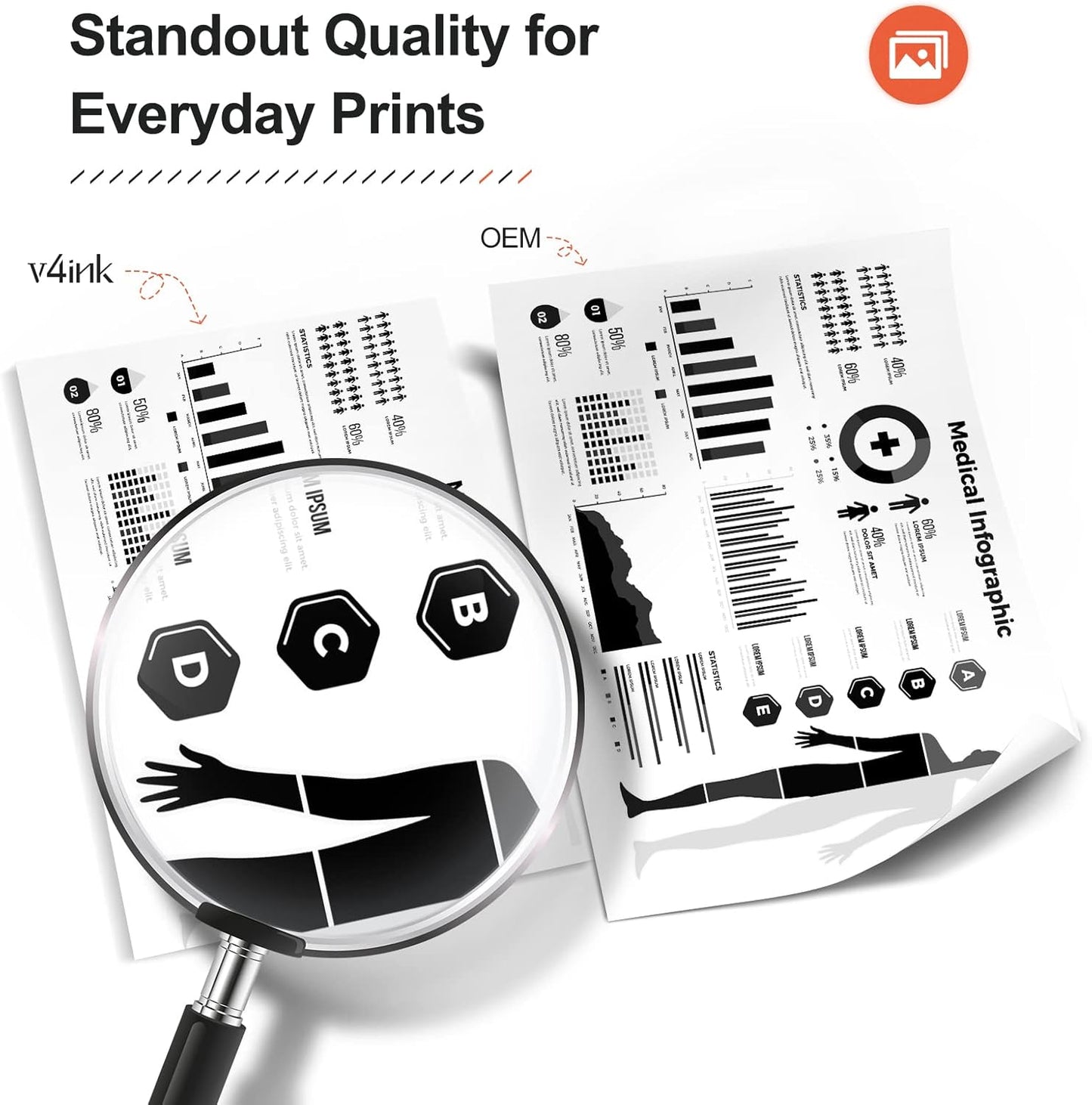 V4INK 4PK Compatible Toner Cartridge Replacement for Canon 120 2617B001AA High Yield Toner for Canon imageCLASS D1100 D1120 D1150 D1170 D1180 D1320 D1350 D1370 D1520 D1550 i-Sensys MF6680DN Printer