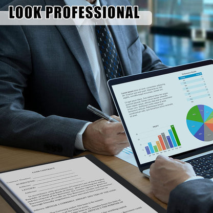 Teling 24 Pcs Clear Front Report Covers with 3 Prongs Presentation Folders Plastic Resume Portfolio Report Letter Size Presentation Binder for Paper Document School Office(Black)