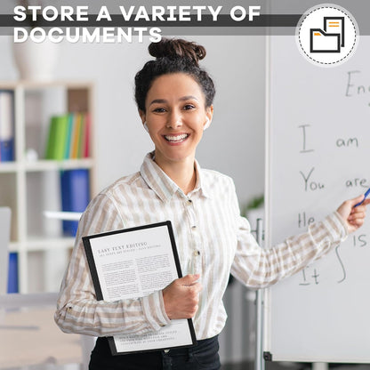 Henoyso 24 Pcs Folders Take Home Heavy Duty 2 Pocket Homework Folders with Clear Front Pockets for Elementary Students Parent Teacher Communication (Black)