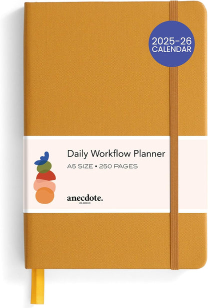 Anecdote 2025-2026 Planner: A Monthly, Weekly & Daily Planner 2025-2026 for Planning Your Success - A5 Size Hardcover Start Anytime and Achieve your Goals - Mustard
