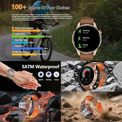 Smart Watch for Men Built-in GPS with Map(Answer/Make Call/Text), 1.46" AI Smartwatch for Android Phones/iPhone, 100+ Sport Mode Fitness Tracker with Health/Sleep Monitor, Compass/Barometer(2 Straps)