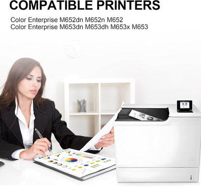 655A Toner Cartridge 4 Pack(with Chip) Compatible with 655A for Color Enterprise M652n M652dn M653dn M653x M653dh Printer(Black Cyan Yellow Magenta)