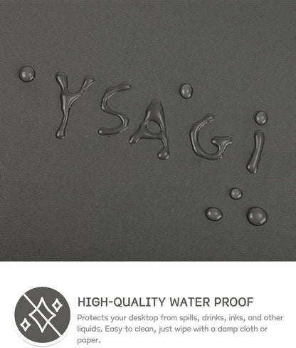 YSAGi Non-Slip Leather Desk Pad, Waterproof Laptop Computer Desk Keyboard Mat, Table Protector Blotter Mat, Large Mouse Pad for Office/Work/Home/Decor(Dark Gray, 23.6" x 13.7")