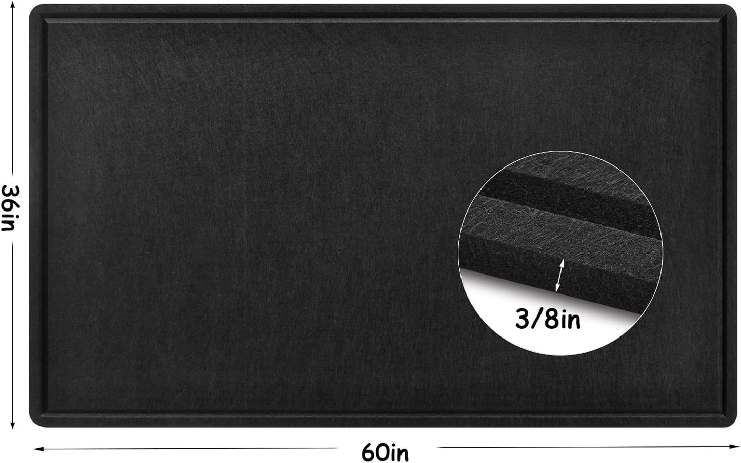 Large Bulletin Board - 60 x 36 Inches, Foldable Decorative Felt Board for Wall Photo Display Board with Self-Adhesive Tape, Includes 36 Push Pins - Black