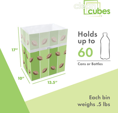 | 13 Gallon Disposable Trash Cans (3-Pack) with Fitted Trash Bags - Reusable Garbage and Recycling Bins for Parties, Events, and More (Tailgating - 17" Height x 13.5" Width x 10" Depth)