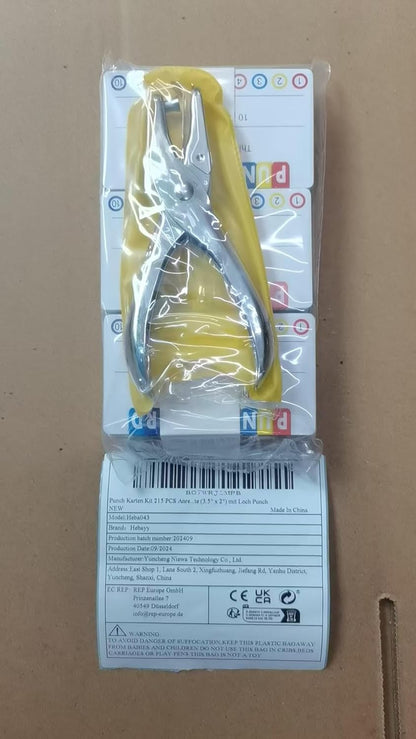 Punch Cards Kit 215 PCs Incentive / Chore / Responsibility / School Attendance / Homework Progress Tracking Card (3.5" x 2") with Hole Punch