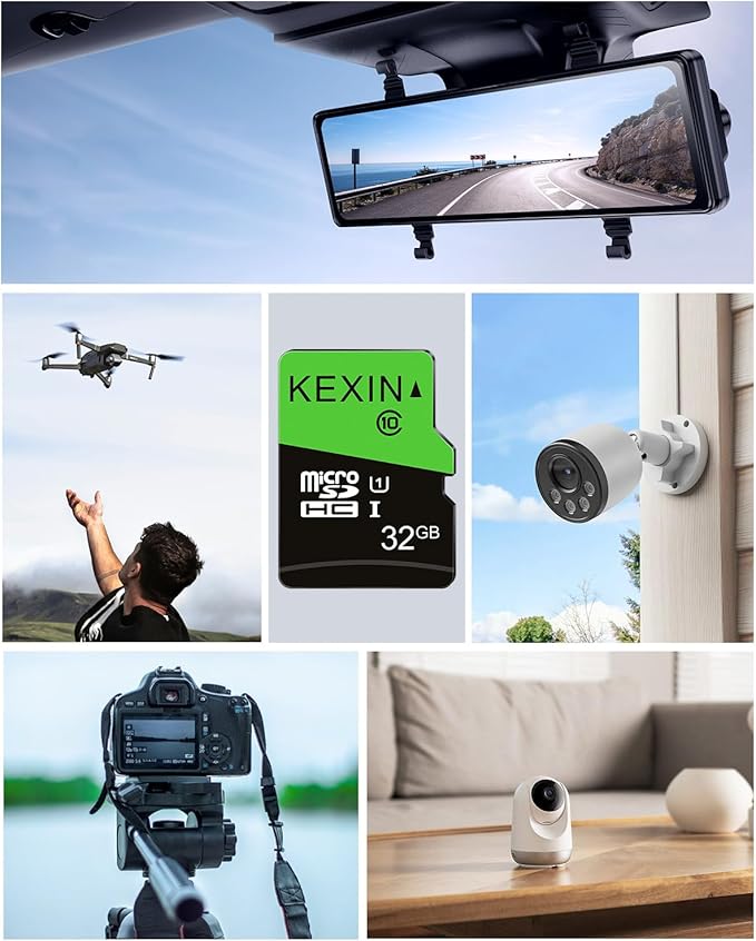 KEXIN 32GB Micro SD Card 5 Pack with SD Adapter microSDHC Memory Card UHS-I C10 U1 Micro SD Card Full HD High Speed TF Card for Smartphone Tablet Dash Cam Drone Game Console, 5 Pack 32 GB