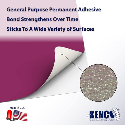 Kenco Color Coding 3 X 5 Rectangle Labels, Inventory Control Stickers 500 Labels Per Roll, Made in The USA (Purple)