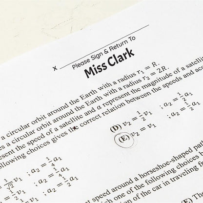 Personalized Sign and Return Teacher Stamp / 2000 Plus Self Inking Homework Signature Stamper/Custom Bold Black Imprint/Made in USA