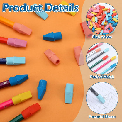 240 Pcs Pencil Top Erasers Cap Bulk Cute Pencil Toppers Erasers School Office Supplies for Students Teachers Art School Office Classroom Supplies(Bright Colors)