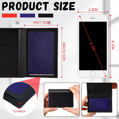 Janlaugh 9 Pack Colors Stamp Pads 4 x 3 Inch Quality Felt Pad Finger Print Ink Pad Black Red Blue Stamp Ink Pad for Rubber Stamp Paper Scrapbooking Wood Fabric