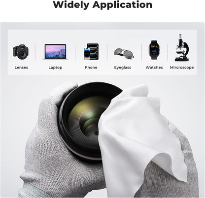 K&F Concept 10 Pack Microfiber Cleaning Cloths，Washable Reusable 6x6in Vacuum Wrapped Lint Free Glasses Cloth for Glasses, Lens, Screens & More