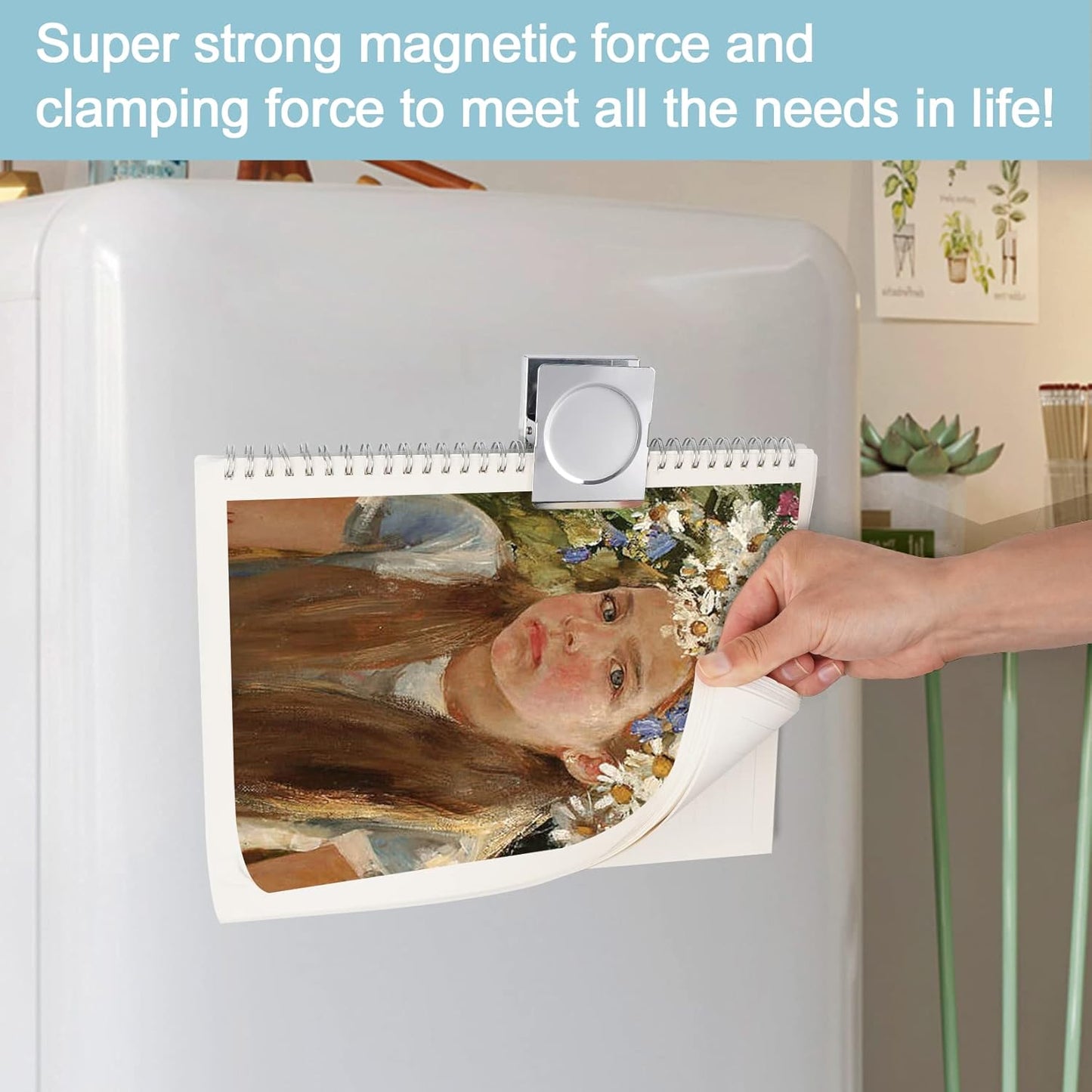 FINDMAG 4 Pack Clip Magnets 2.2 Inch Extra Large Magnetic Clips Heavy Duty, Office Magnet Clips, Whiteboard Magnet Clips, Clip Magnets for Home, Office, Whiteboard, Kitchen etc.