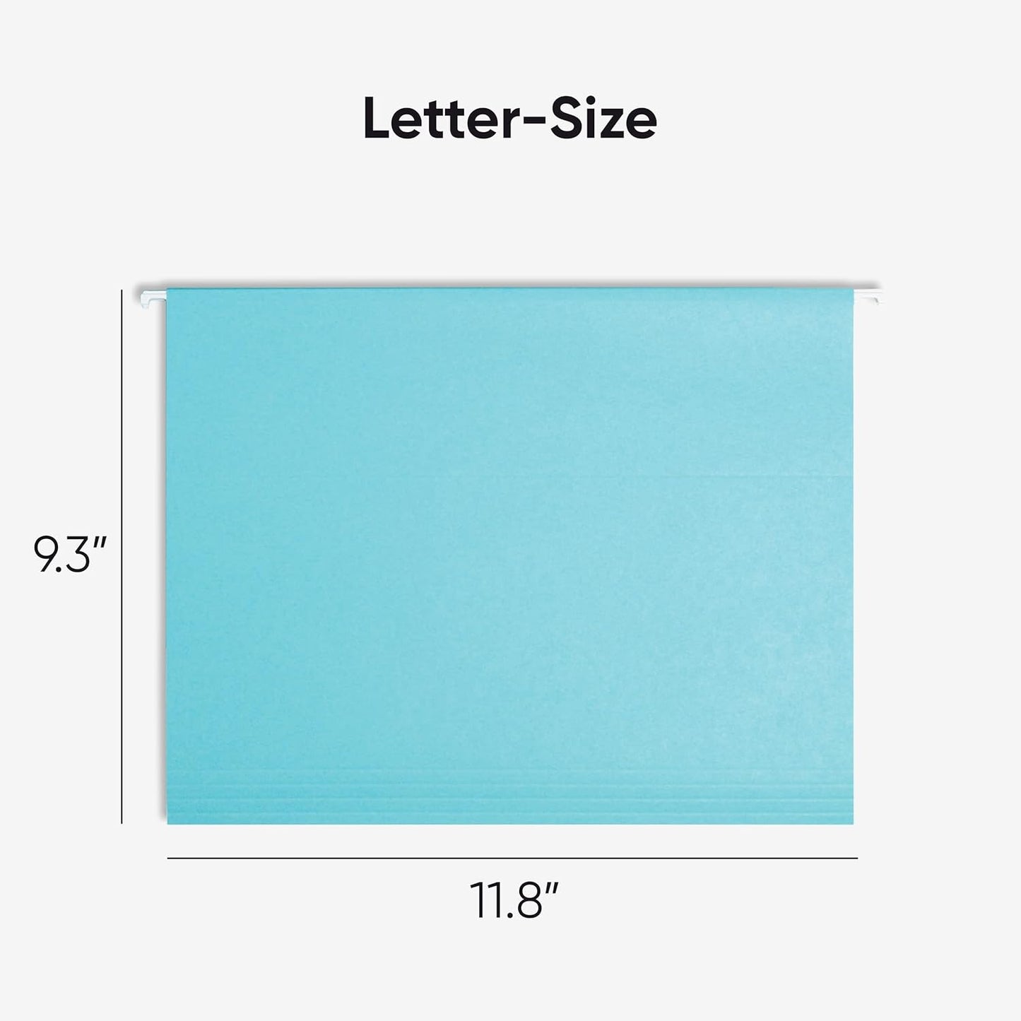 Smead Standard Hanging File Folders, 25 Count, Aqua Blue, 1/5-Cut Adjustable Tabs, Letter Size (64058)