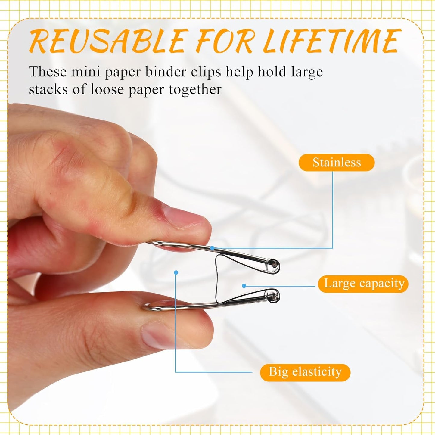 Jetec 800 Pieces 1 Inch Black Binder Clips Bulk Medium Paper Clamps Metal Paper Clips for Teachers Students Classroom Business Office and School Office Supplies