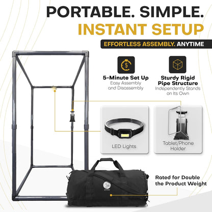 Updated 2025 OEM RECORDING SOUND BOOTH | Portable Studio for Crisp Dry Vocals | Acoustic Treatment for Any Space | Sound Isolation Booth for Home Studio | 5-Min Assembly w/Travel Bag & Extras