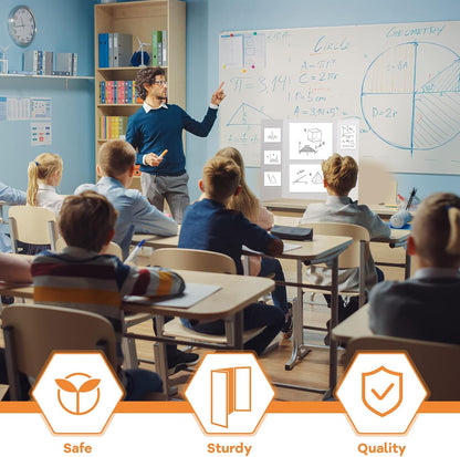 Henoyso 8 Pieces Tri Fold Poster Board Lightweight Fold Presentation Board for Science Fair Display(14 x 22 Inch,White)