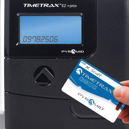 Pyramid Time Systems -TimeTrax Automated Proximity Time and Attendance with Pyramid TTEZ Time Clock System with Software Download [PPDLAUBKN], RFID - No Touch Employee Punch in - Black