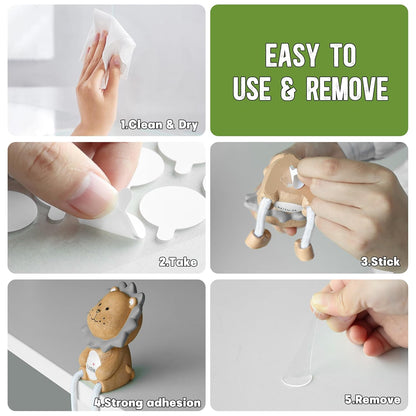 Adhesive Dots Double Sided, 100PCS Mounting Putty for Wall, Posters, Balloons - 0.4" Removable Clear Adhesive Putty, No Damage Sticky Adhesive Tack for Poster & Festival Decoration Museum