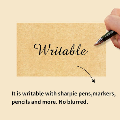 STARLIBOO Colored Labels Stickers 3 x 5 Inch, Rectangle Kraft Removable Moving Labels Stickers, Adhesive Kraft Paper Stickers for Office, School, Home- 250 Labels