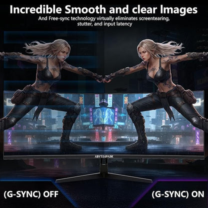 49 Inch Curved Ultra Wide Gaming Monitor, 5K (5210x1440P), 144Hz/165Hz 1500R, 32:9 127% sRGB, FreeSync, Height Adjustable Screen Monitor, HDMI 2.1 And DP 1.4, Supports Wall Mounted Installation