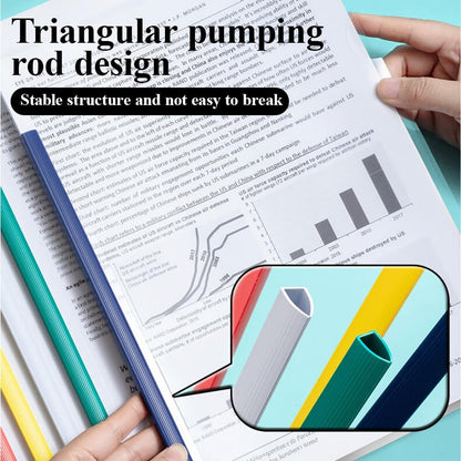 M&G 10 Pack Report Covers with Sliding Bar, 5mm Clear Report Covers for A4 and Letter Size Paper, 35 Sheet Capacity, Presentation File Folder Document Binder for School Office (Colored Sliding Bar)