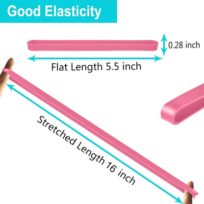 Coopay 60 Pieces Silicone Rubber Bands Colorful Elastic Wrapping Bands for Books, Art, Exercise, Crab Traps, Cooking, Wrapping, Heat, Cold, UV, Chemical Resistant (5.5 inch)