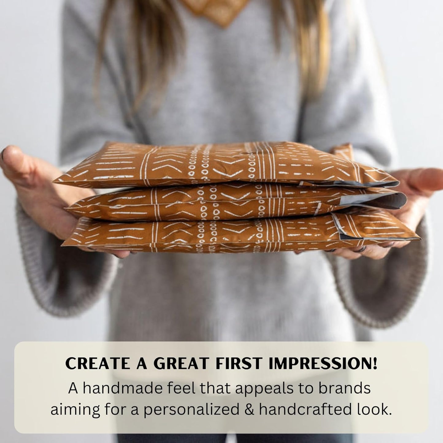 Poly Mailers 6x9 Inch 100 Pack Small Shipping Bags Strong Thick Mailing Envelopes | Self Sealing Adhesive | Waterproof & Tear Resistant | Small Business Packaging for Clothing - Boho Brown