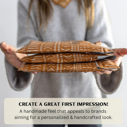 Poly Mailers 6x9 Inch 100 Pack Small Shipping Bags Strong Thick Mailing Envelopes | Self Sealing Adhesive | Waterproof & Tear Resistant | Small Business Packaging for Clothing - Boho Brown