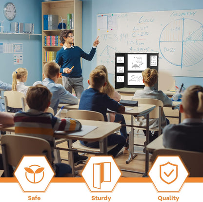 Henoyso 8 Pieces Tri Fold Poster Board Lightweight Fold Presentation Board for Science Fair Display(14 x 22 Inch,Black)