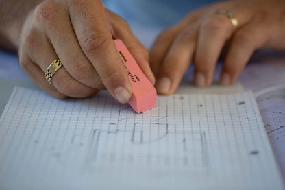 Dixon Pink Carnation Wedge Erasers, Medium, Pink, 2" x .75", 12-Pack (38900)