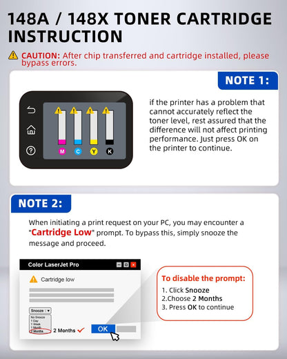 Q-image 148X Toner Cartridge Black(with Chip) Toner Cartridge Compatible Replacement for 148X 148A W1480X W1480A for Laserjet Pro 4001dw 4001dn 4001n MFP 4101fdw 4101fdn Printer (1 Black)