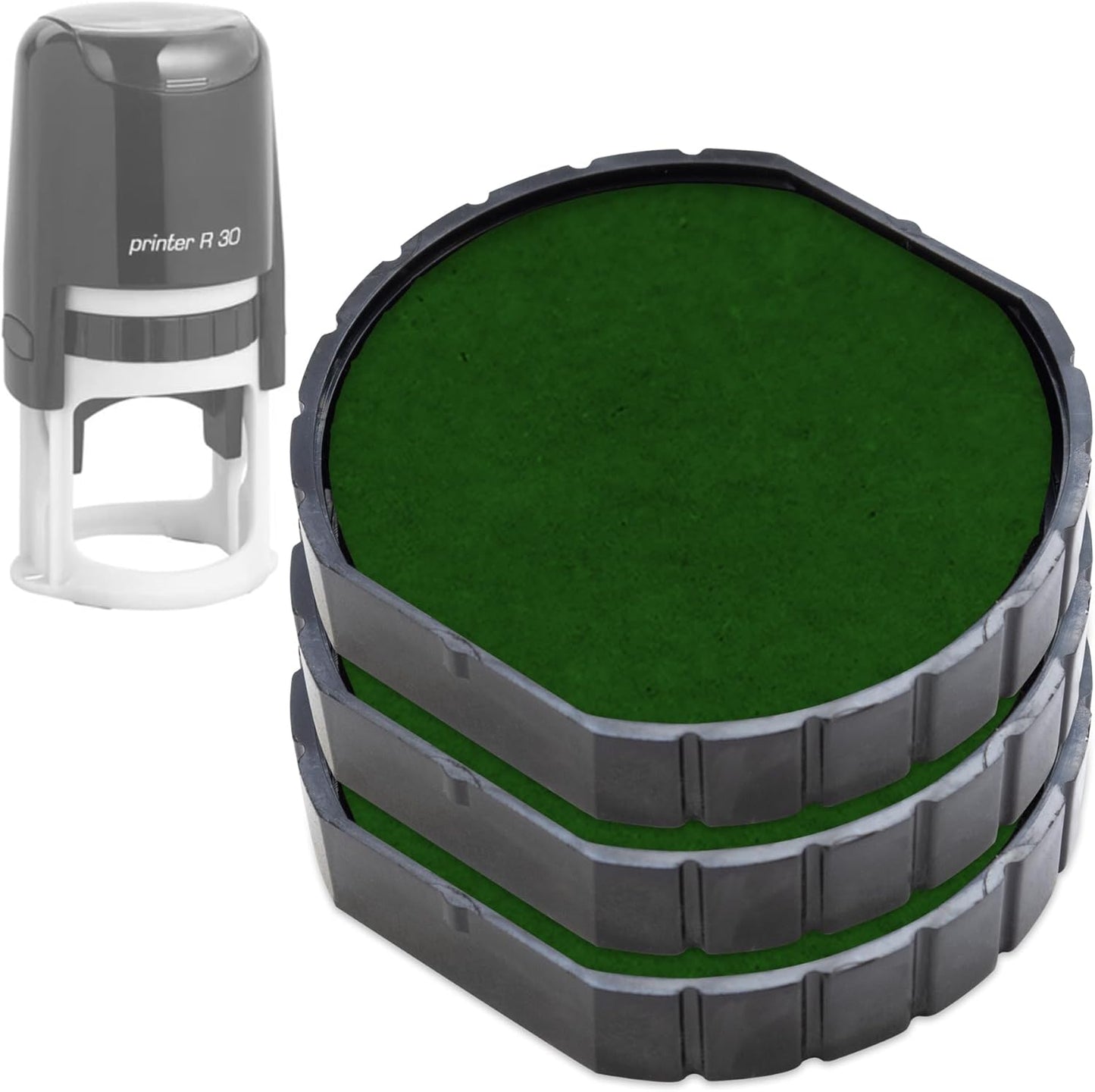 COLOP E/R30 Non-Toxic, Water Based Premium Replacement Pad for Printer R30 Stamp - Pack of 3 - Green