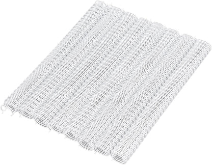 100 Pack Double Loop Wire Binding Spines, YolieraArt 1/4 Inch Spiral Binding Coils for Letter Size,Metal Bindings for Notebook Binder Machine (20 Sheet Capacity, 100P, 3:1 Pitch Twin Combs, White)