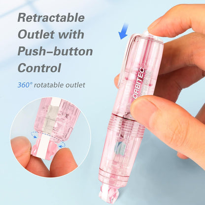 White Correction Tape Out,Refillable Retractable Quick Dry Japan Aesthetic Cute White Correction Tape Pen, with Easy to Use Mini Small Pen Shaped Applicator (retractable)