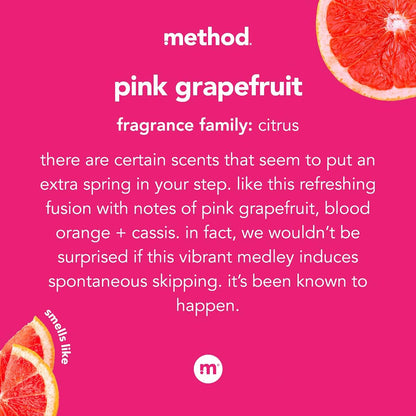 Method All-Purpose Cleaning Wipes, Pink Grapefruit, Multi-Surface, Compostable, 70 Count (Pack of 3)