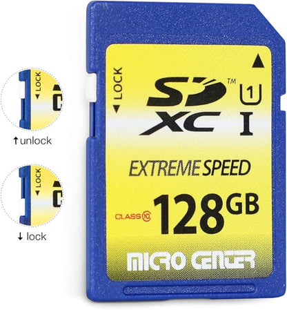 INLAND 128GB SD Card Class 10 SDXC Flash Memory Card Full Size SD Chip USH-I U1 Trail Camera by Micro Center (2 Pack)