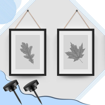 30 Pieces Push Pins, Metal Thumb Tacks for Picture Photo Hanging, Wall Pins for Board Posters Bulletin Maps, Wall Tack for Office Home Decorative (Black)