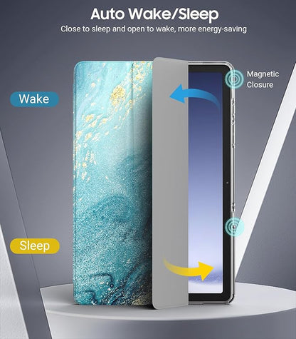 TiMOVO Case for Samsung Galaxy Tab A9+/A9 Plus 11" 2023, Slim Soft TPU Translucent Frosted Back Protective Cover for Galaxy Tab A9+ Tablet SM-X210/X216/X218, Auto Wake/Sleep, Gilding